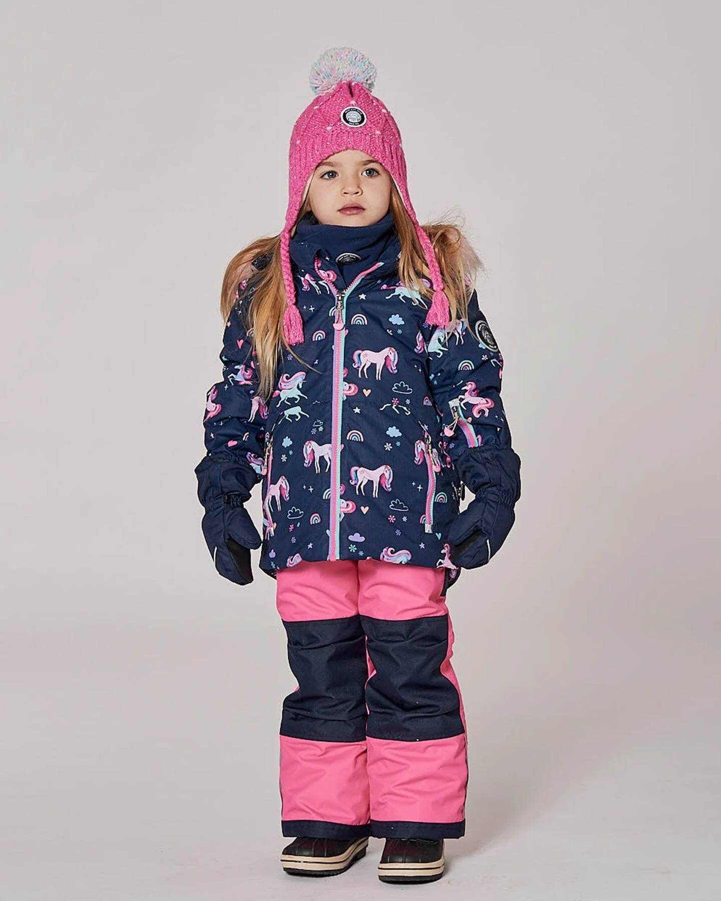 Two-Piece Play Snowsuit With Printed Jacket And Solid Pant Candy Pink - Image 2