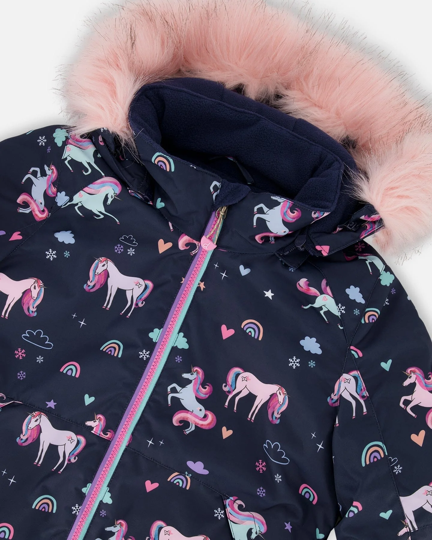 Two-Piece Play Snowsuit With Printed Jacket And Solid Pant Candy Pink - Image 6