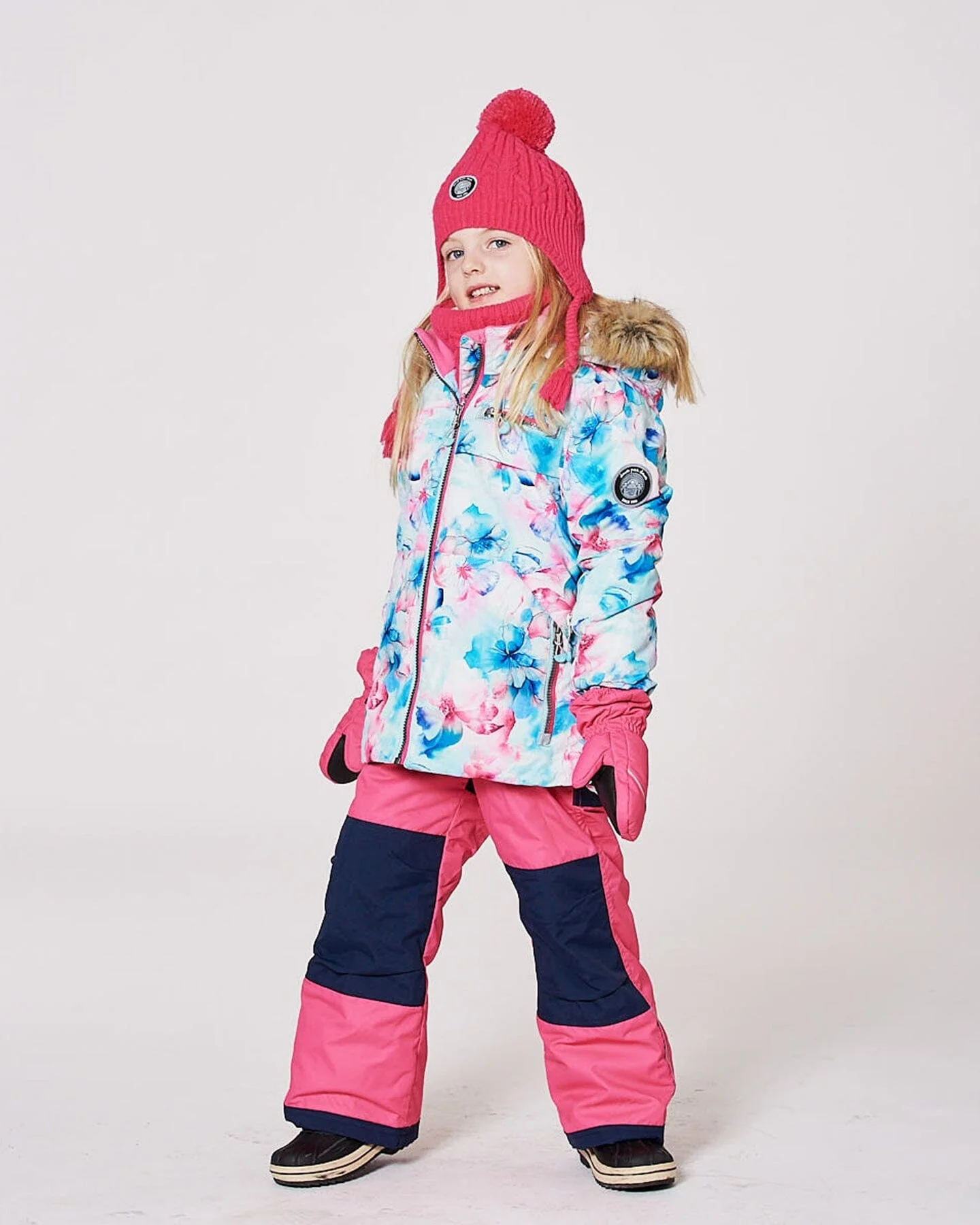 Two-Piece Play Snowsuit With Printed Jacket Flash Coral - Image 4