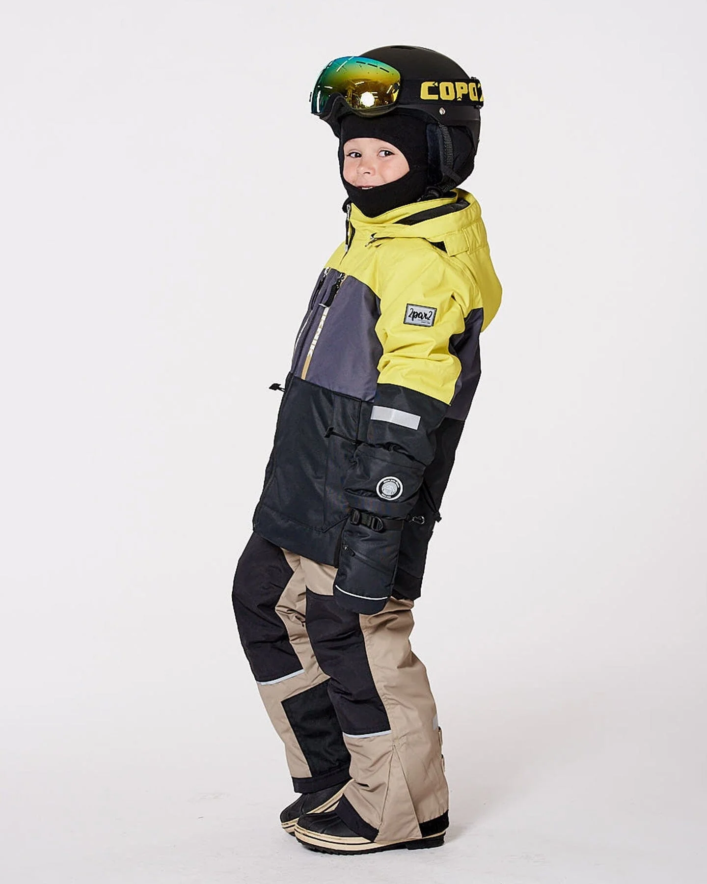 Two-Piece Teknik Snowsuit Colorblocked Light Khaki Green - Image 2