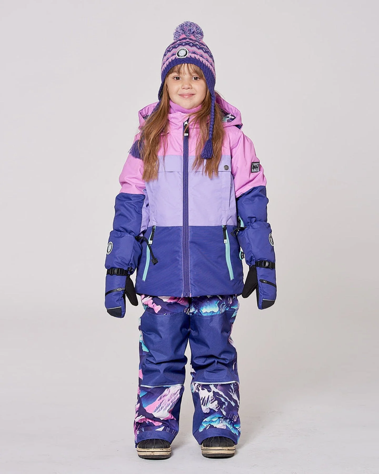 Two-Piece Teknik Snowsuit Purple Mountain Print - Image 2