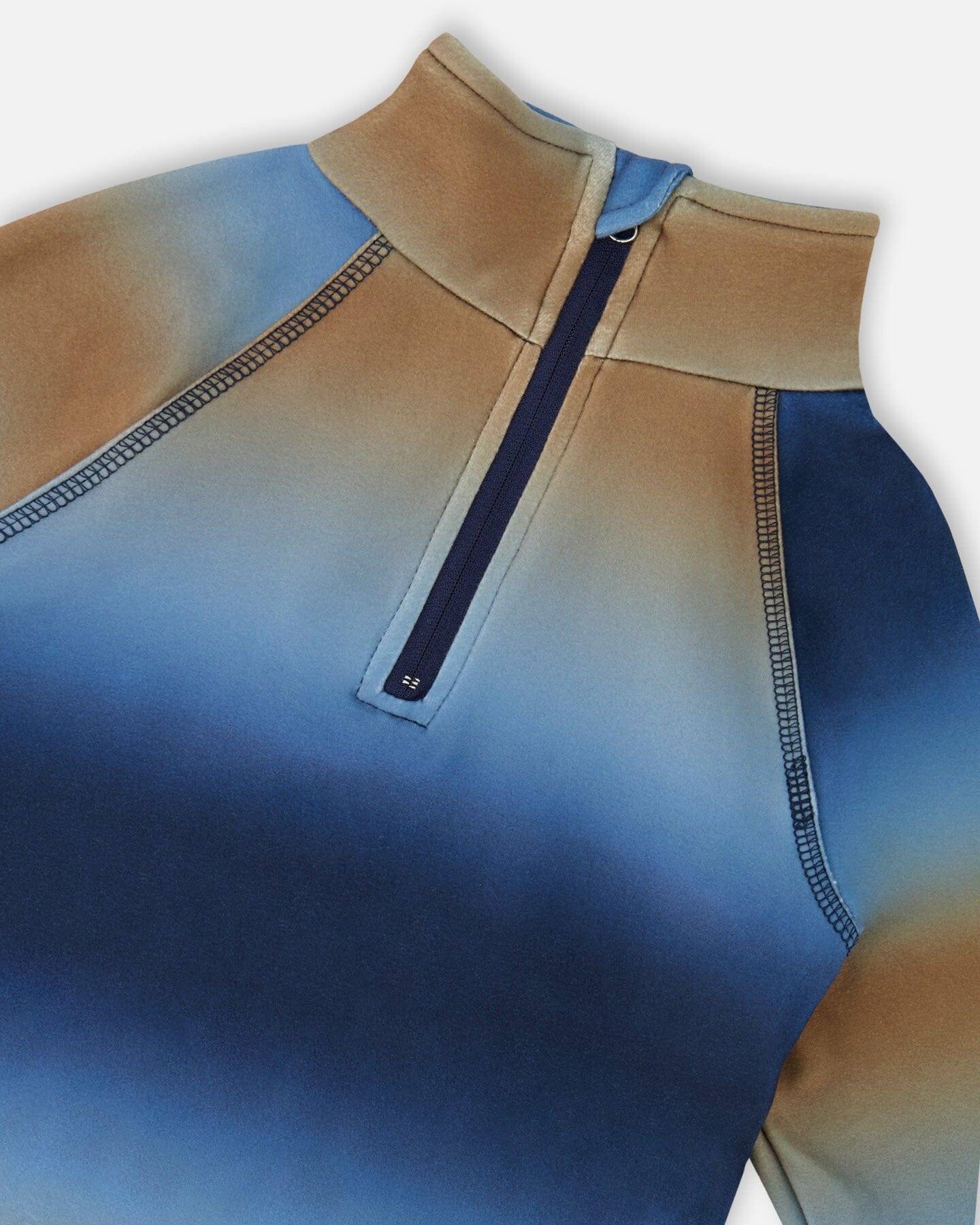 Two-Piece Thermal Underwear Set Blue And Beige Gradient - Image 4