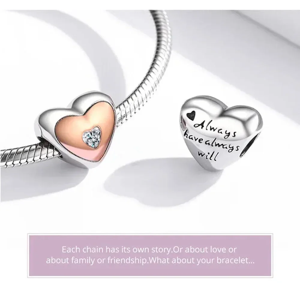 Two-Tone Heart Charm: Embrace Timeless Love - Image 3