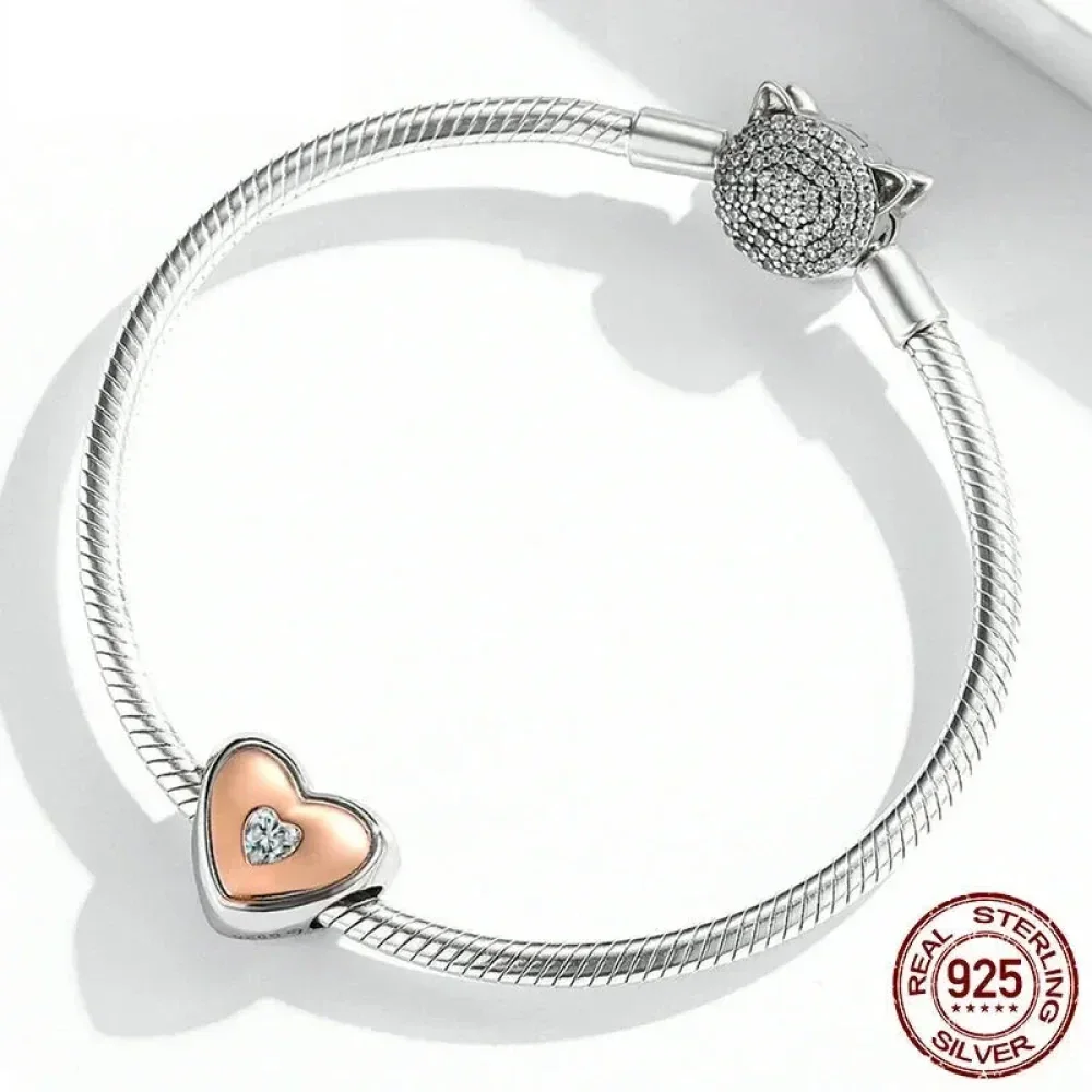 Two-Tone Heart Charm: Embrace Timeless Love - Image 5