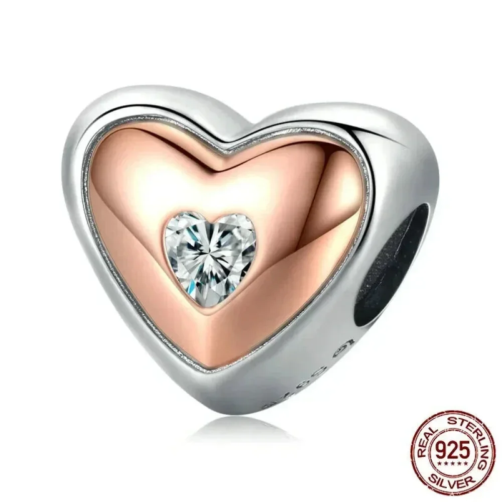 Two-Tone Heart Charm: Embrace Timeless Love - Image 6