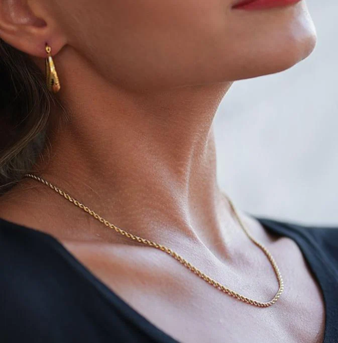 ULYANA: Rope Chain Gold Necklace - 24 Inches - Image 3