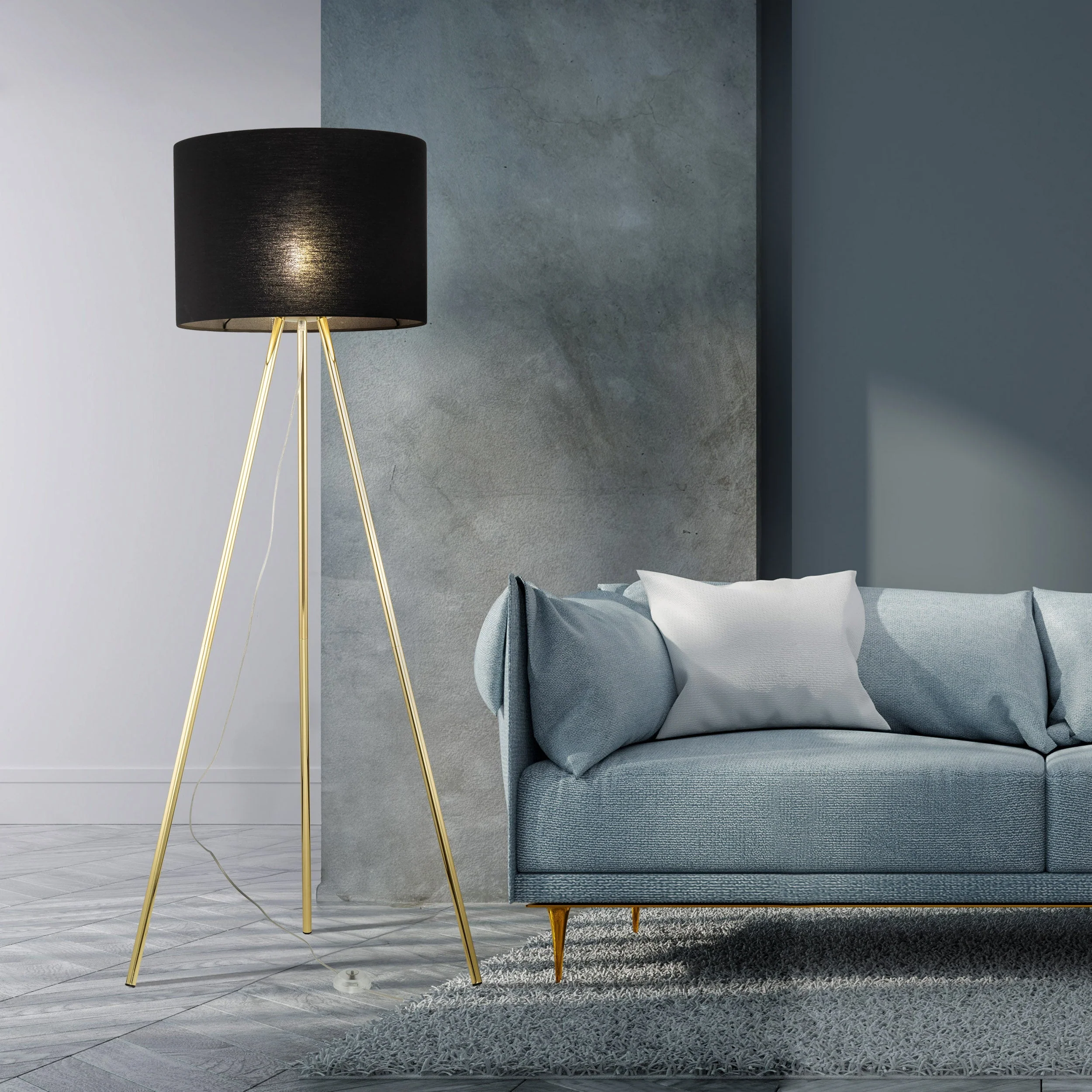 UMBERTO Black Modern Floor Lamp for Living Room & Bedroom (Clearance) - Image 5
