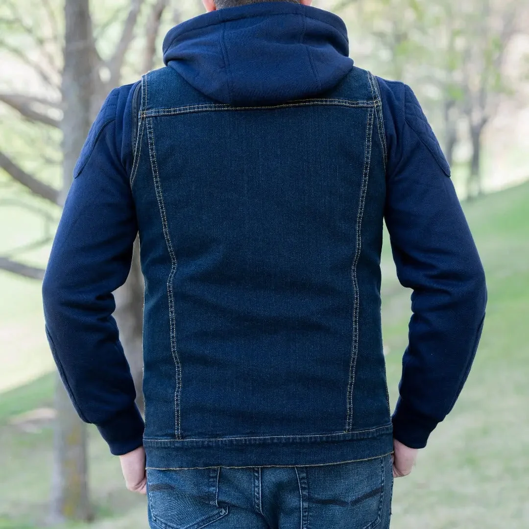 Versatile Denim Vest with Hoodie - Image 3
