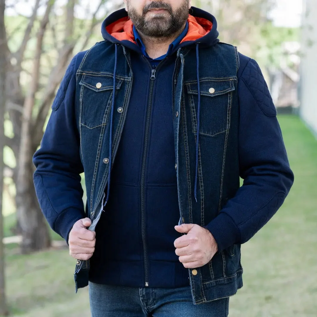 Versatile Denim Vest with Hoodie - Image 4