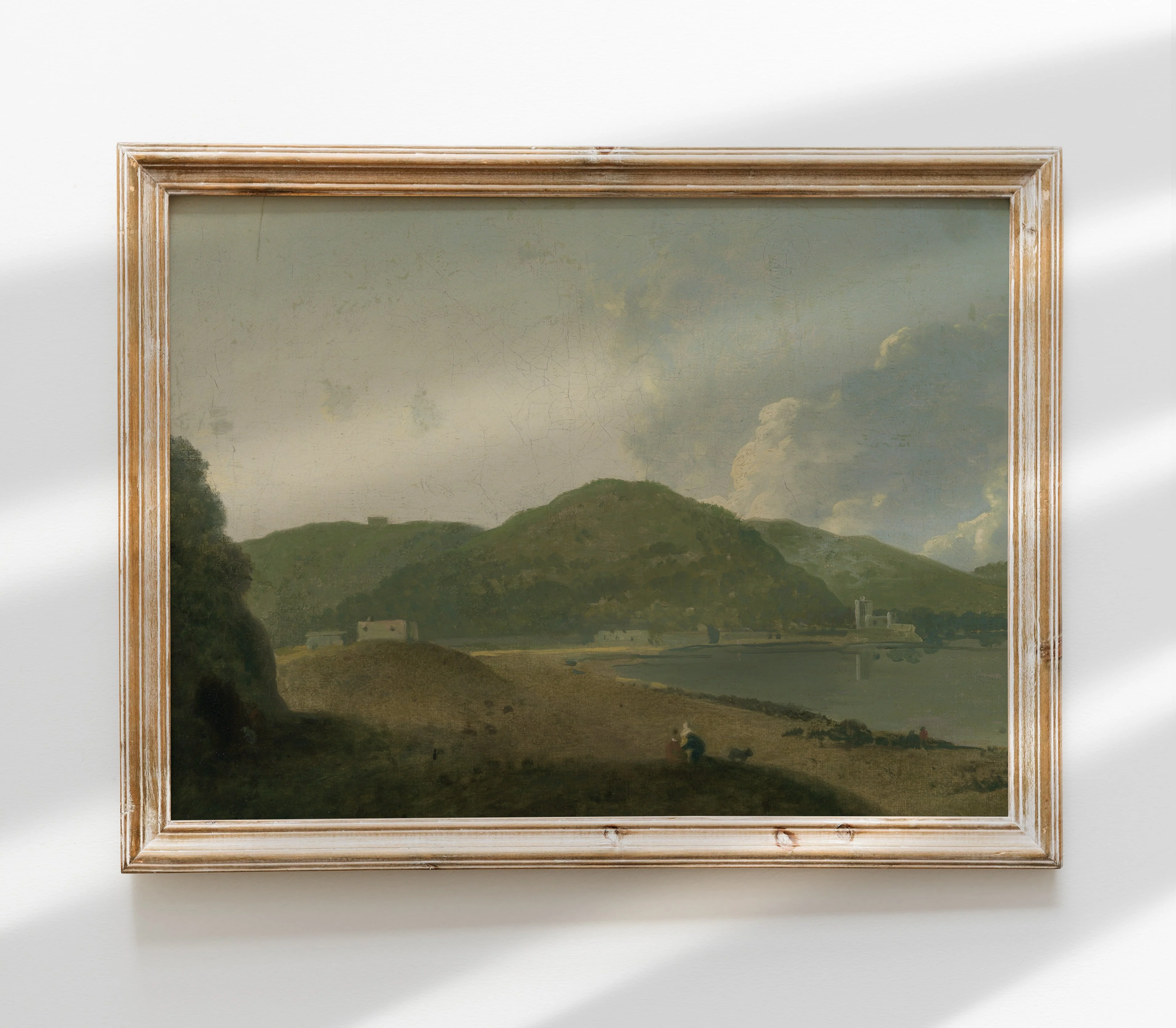 Vintage Muted Green Landscape Art Print L0147 - Image 2