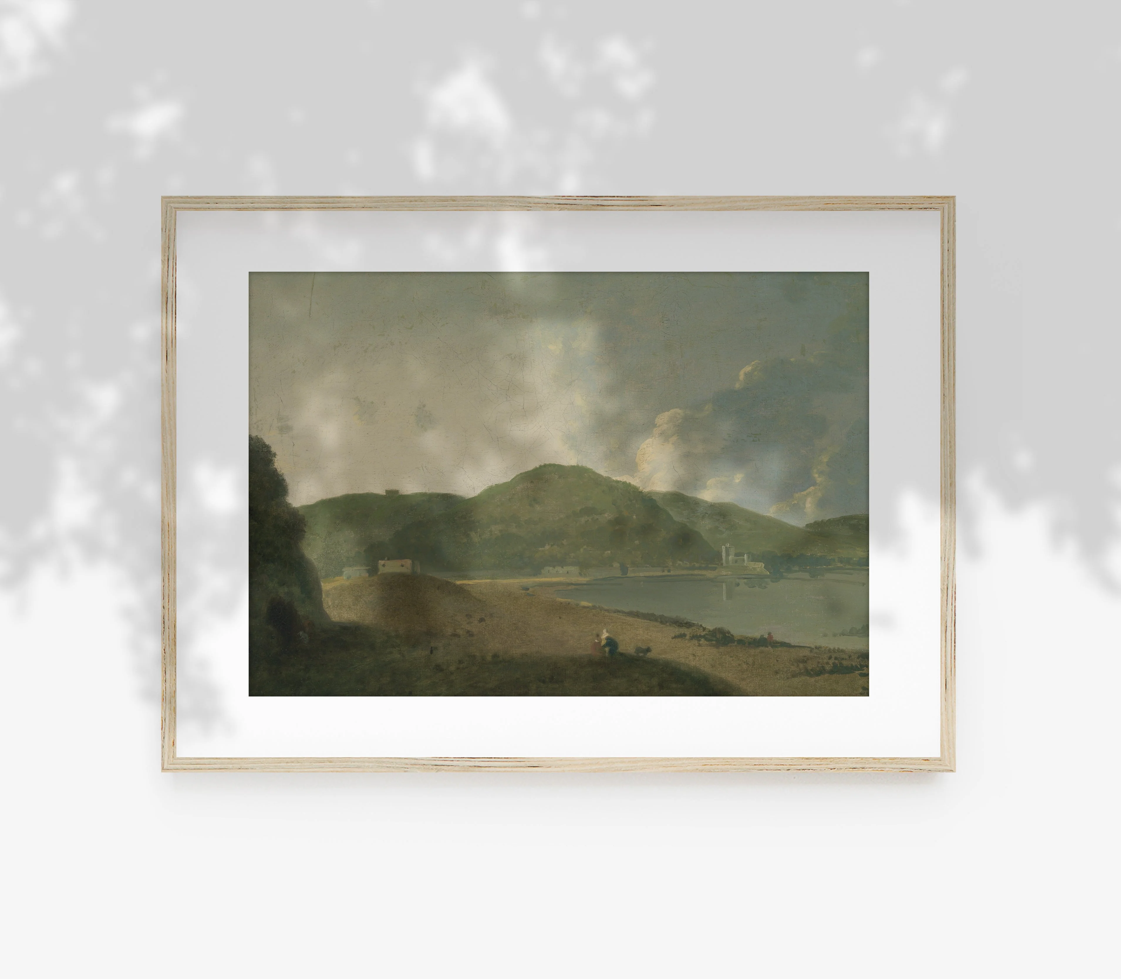 Vintage Muted Green Landscape Art Print L0147 - Image 3