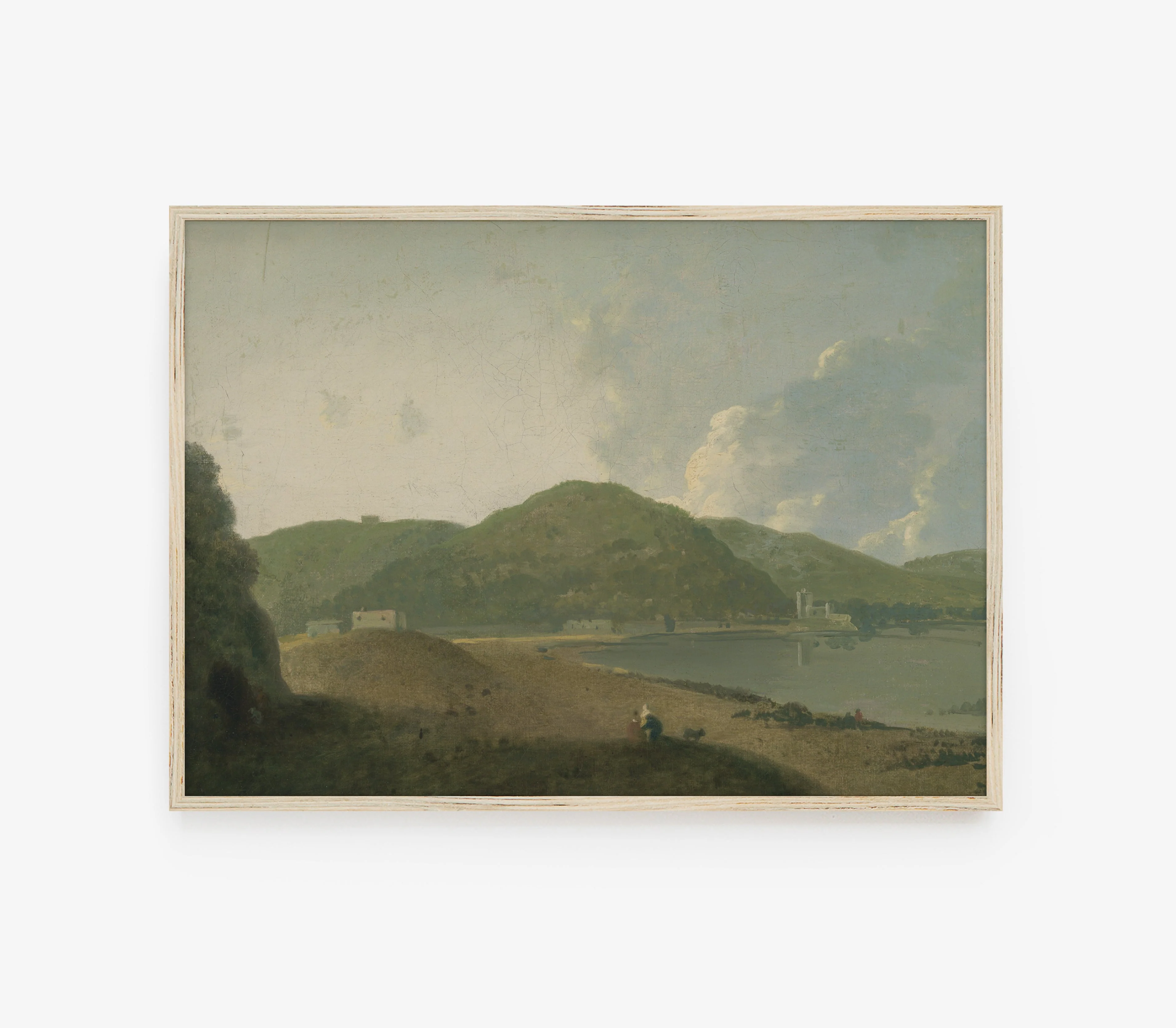 Vintage Muted Green Landscape Art Print L0147 - Image 4