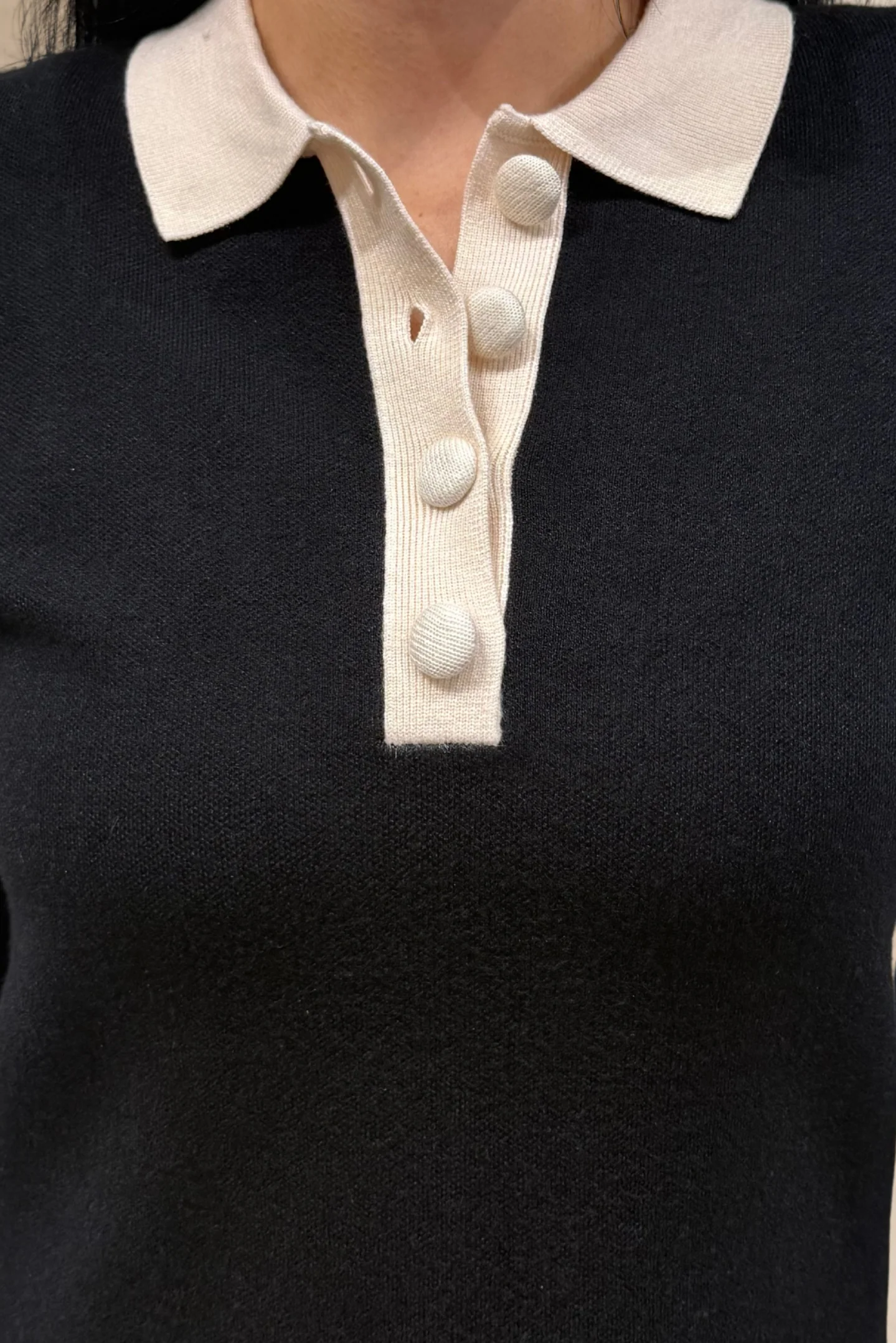Vivienne Knit Dress with Contrast Collar - Image 3