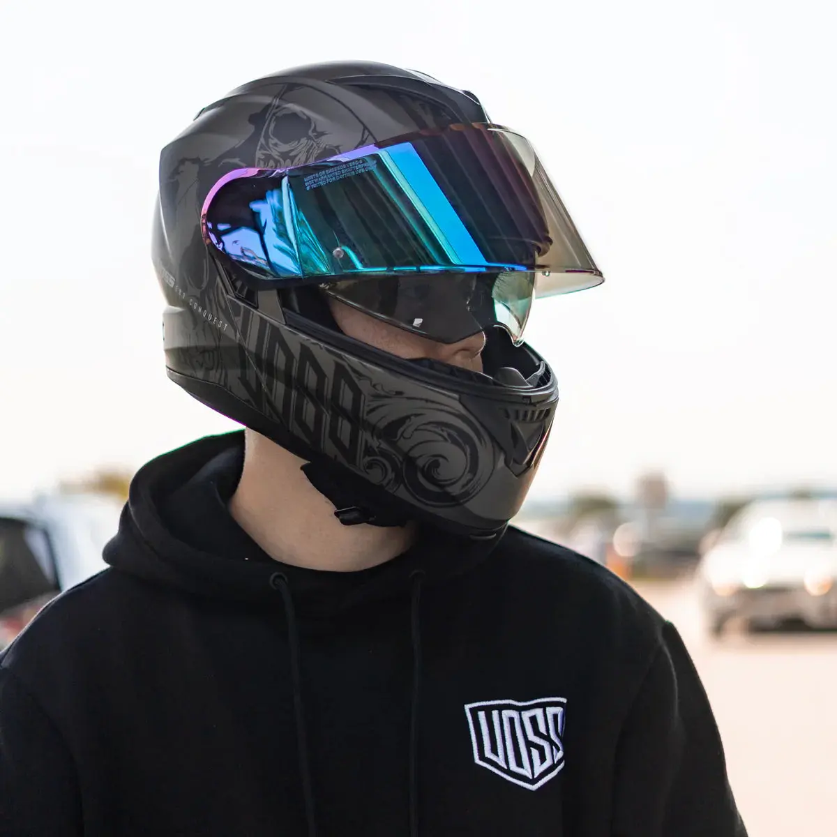 Voss 580 Conquest Apocalypse Modular Matte Motorcycle Helmet - Image 5