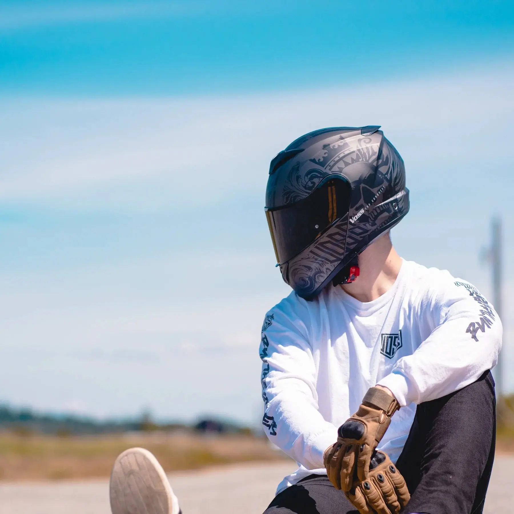 Voss 580 Conquest Apocalypse Modular Matte Motorcycle Helmet - Image 7