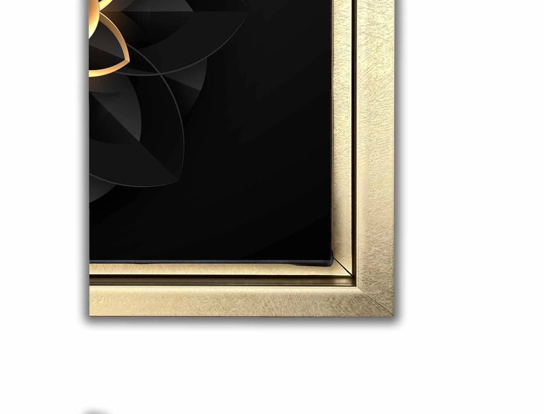 Wall Art Abstract Flower in Black and Gold- Fine and Modern wall art - Gold varnish - Image 7