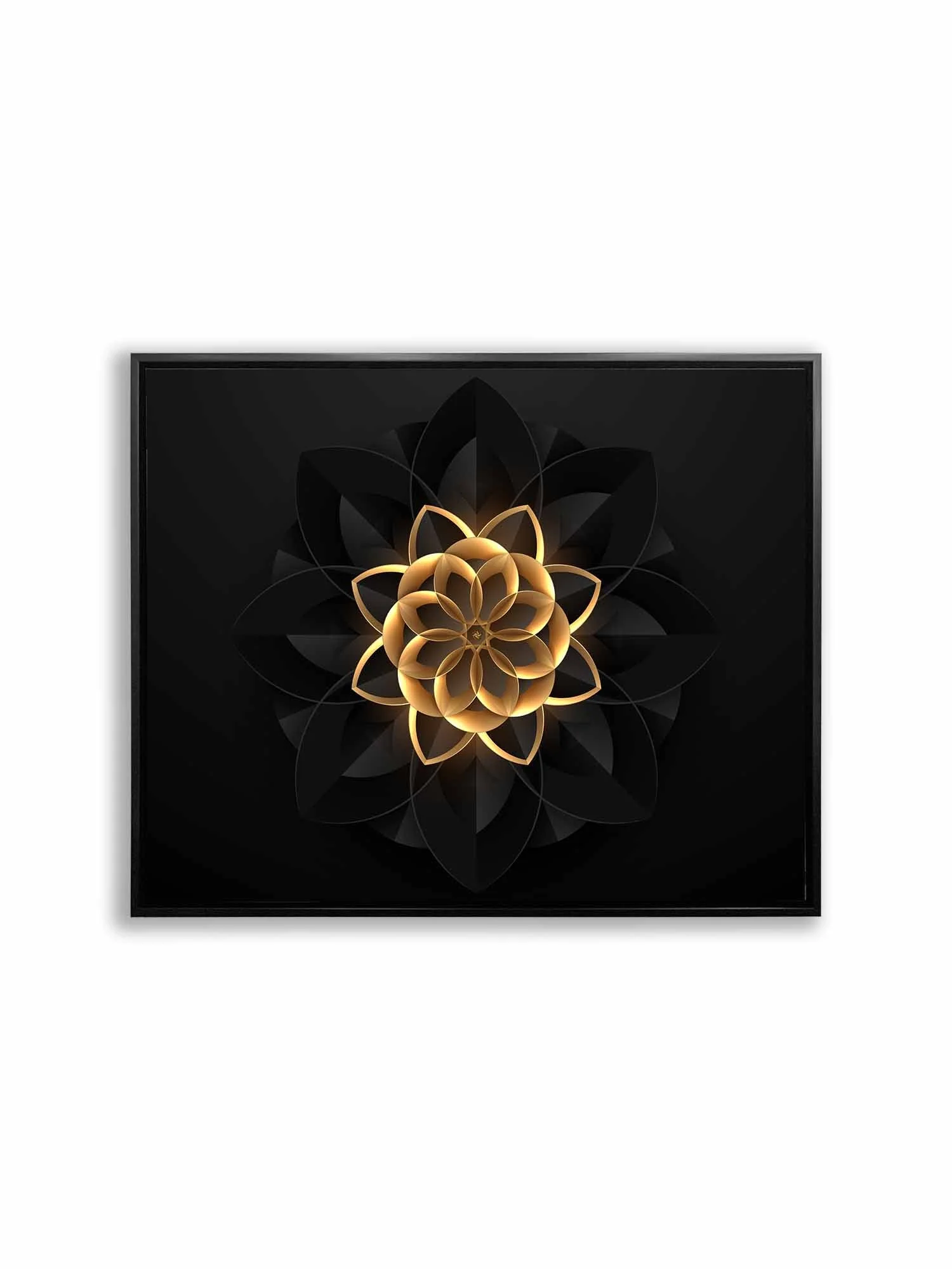 Wall Art Abstract Flower in Black and Gold- Fine and Modern wall art - Gold varnish - Image 8