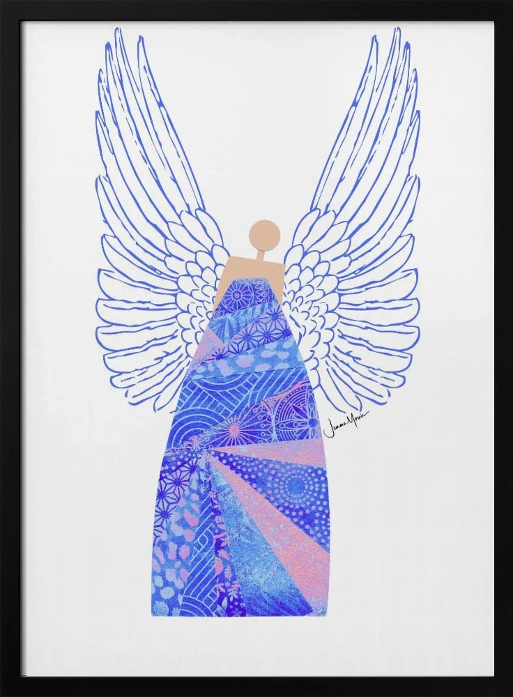 Wall art Angel in Blue Canvas Print - Image 4