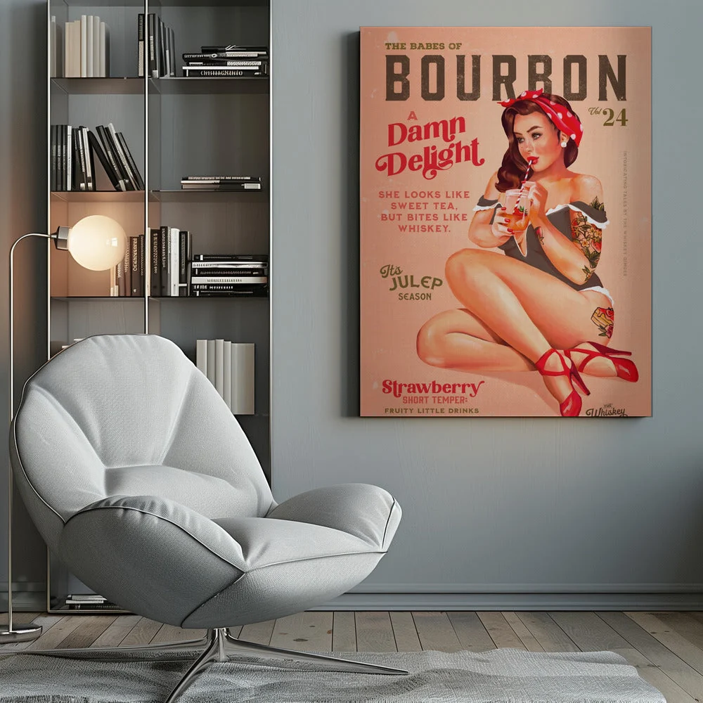 Wall art Babes of Bourbon Vol 22 Vintage Pinup Girl Drinking A Cocktail - Image 11