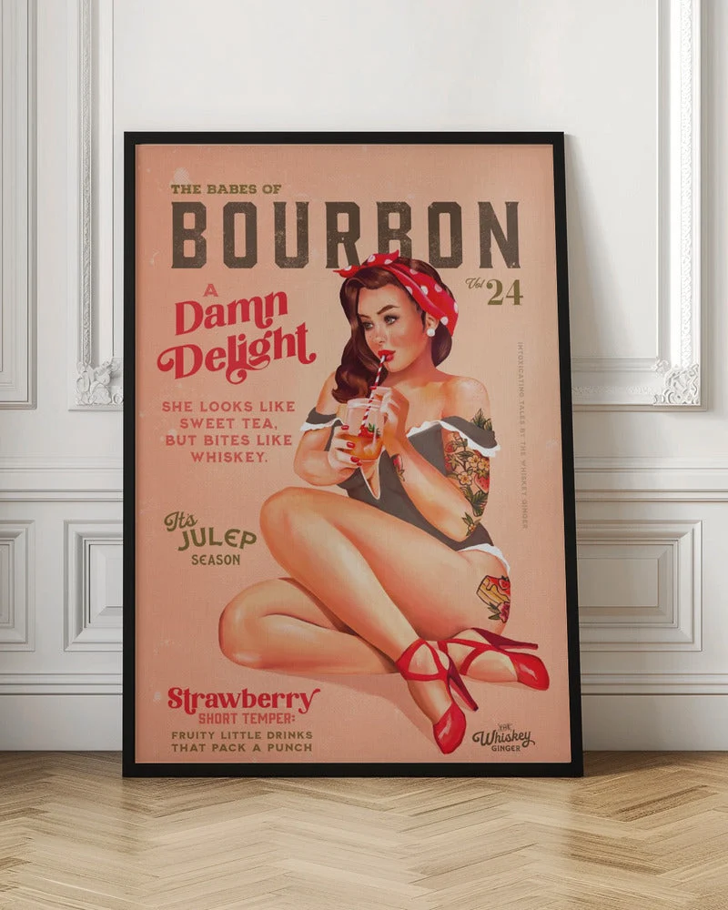 Wall art Babes of Bourbon Vol 22 Vintage Pinup Girl Drinking A Cocktail - Image 2