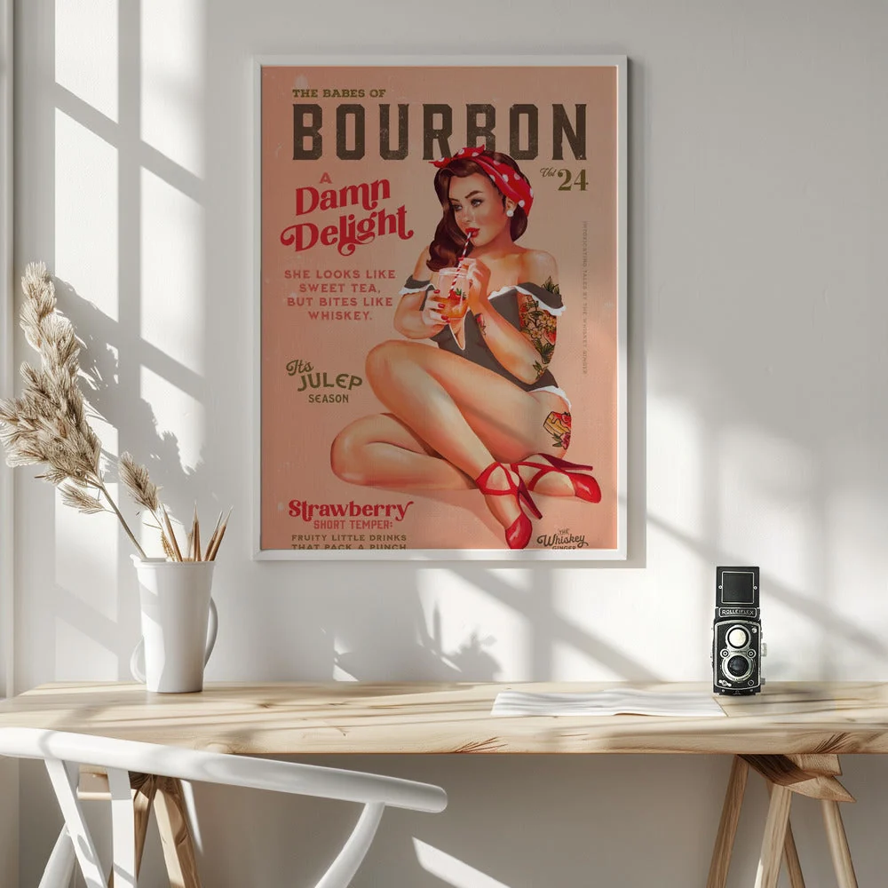 Wall art Babes of Bourbon Vol 22 Vintage Pinup Girl Drinking A Cocktail - Image 5