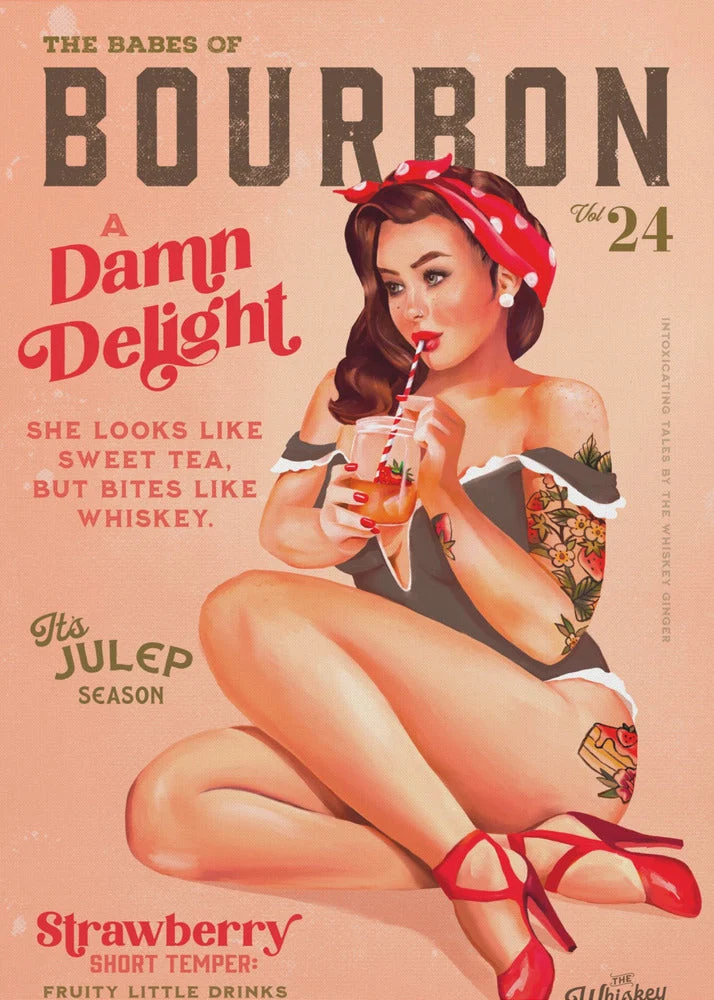 Wall art Babes of Bourbon Vol 22 Vintage Pinup Girl Drinking A Cocktail - Image 7