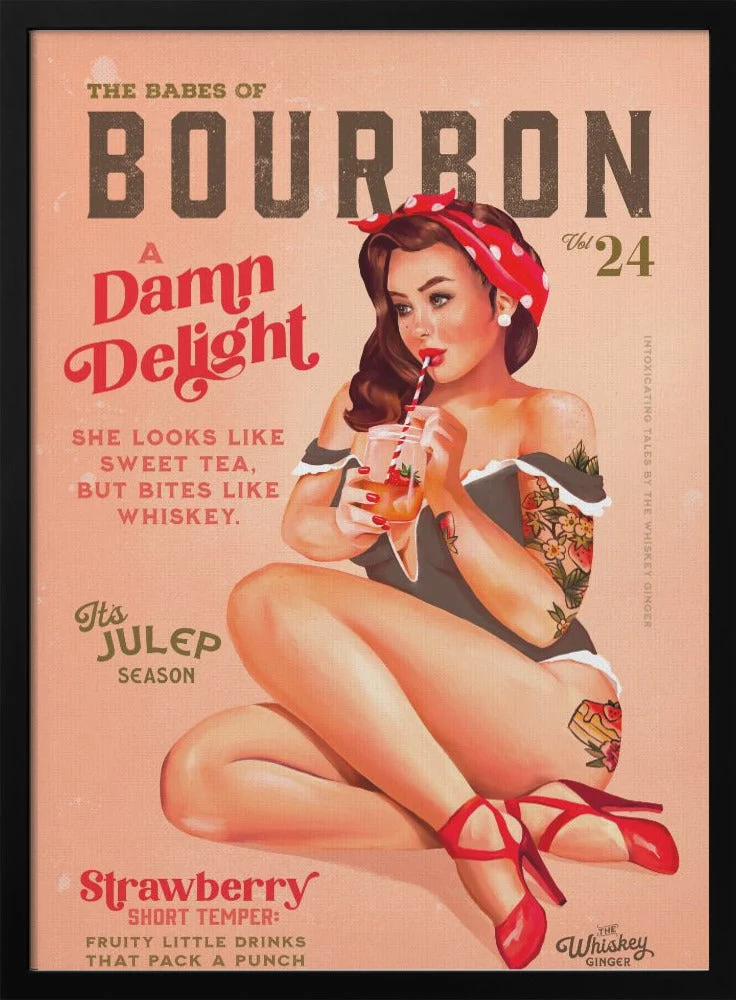 Wall art Babes of Bourbon Vol 22 Vintage Pinup Girl Drinking A Cocktail - Image 8
