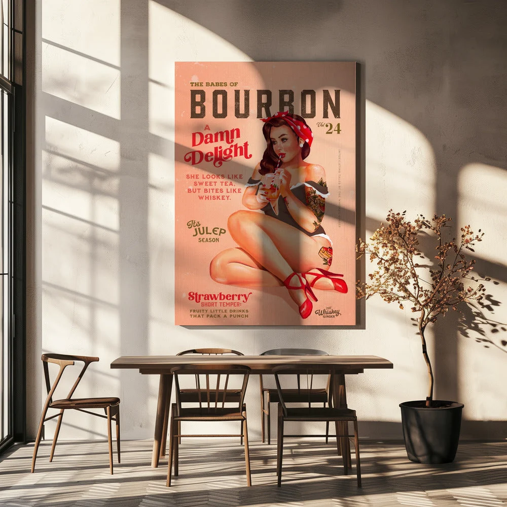 Wall art Babes of Bourbon Vol 22 Vintage Pinup Girl Drinking A Cocktail - Image 9