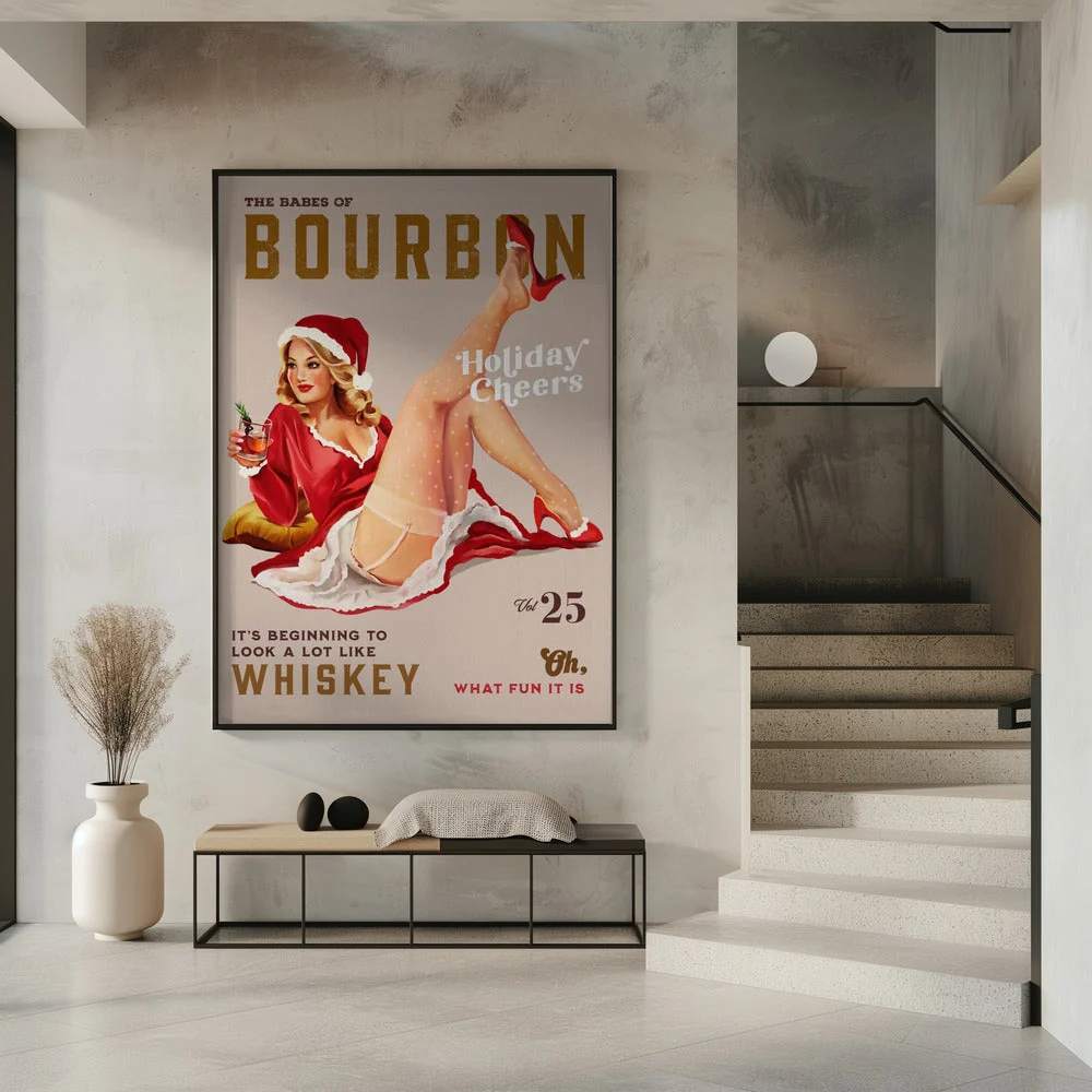 Wall art Babes of Bourbon Vol 25 Holiday Cheer Christmas Pinup - Image 4