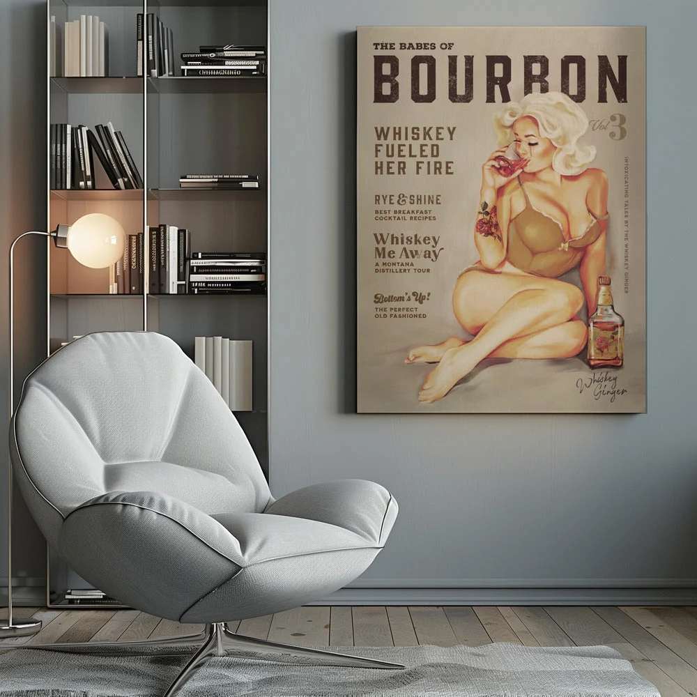 Wall art Babes of Bourbon Vol 3 Sexy Vintage Pin Up Girl Drinking Whiskey - Image 11