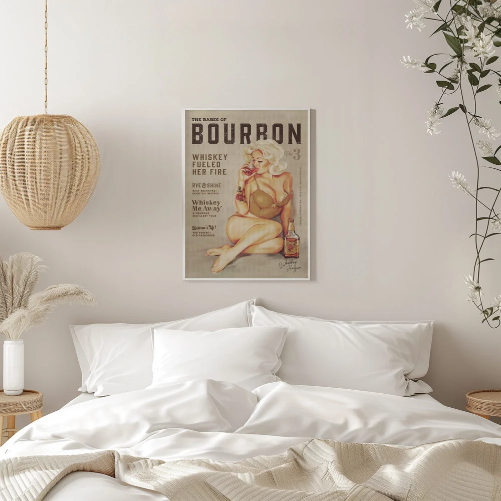 Wall art Babes of Bourbon Vol 3 Sexy Vintage Pin Up Girl Drinking Whiskey - Image 3