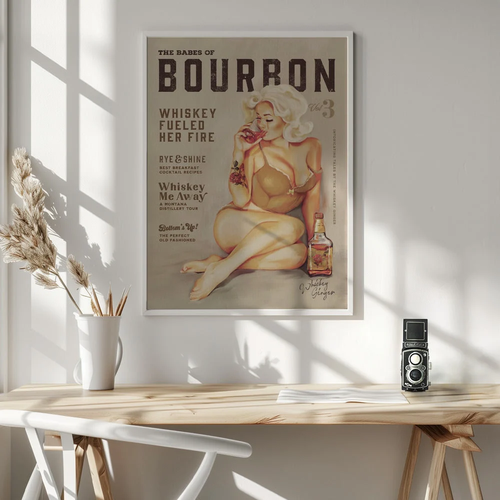Wall art Babes of Bourbon Vol 3 Sexy Vintage Pin Up Girl Drinking Whiskey - Image 5