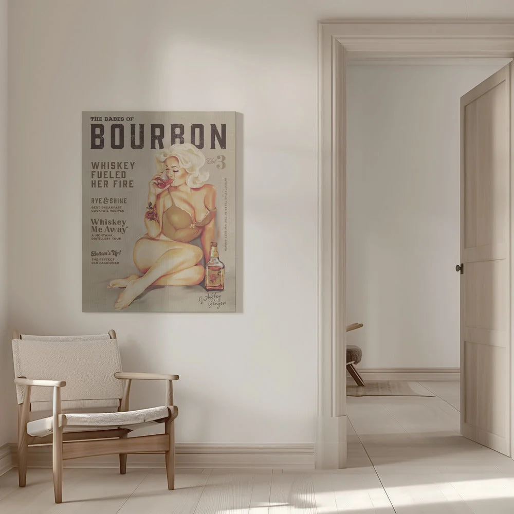 Wall art Babes of Bourbon Vol 3 Sexy Vintage Pin Up Girl Drinking Whiskey - Image 6
