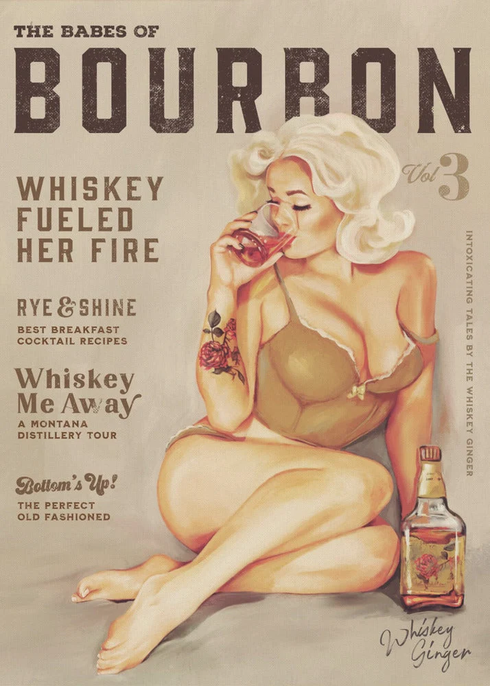 Wall art Babes of Bourbon Vol 3 Sexy Vintage Pin Up Girl Drinking Whiskey - Image 7