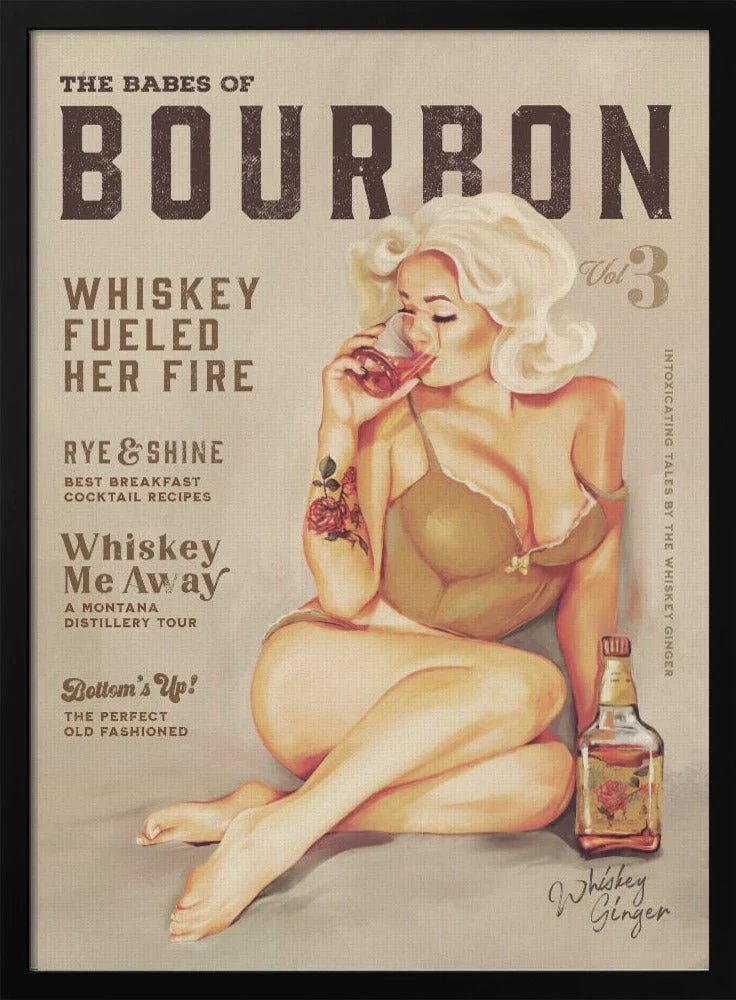 Wall art Babes of Bourbon Vol 3 Sexy Vintage Pin Up Girl Drinking Whiskey - Image 8