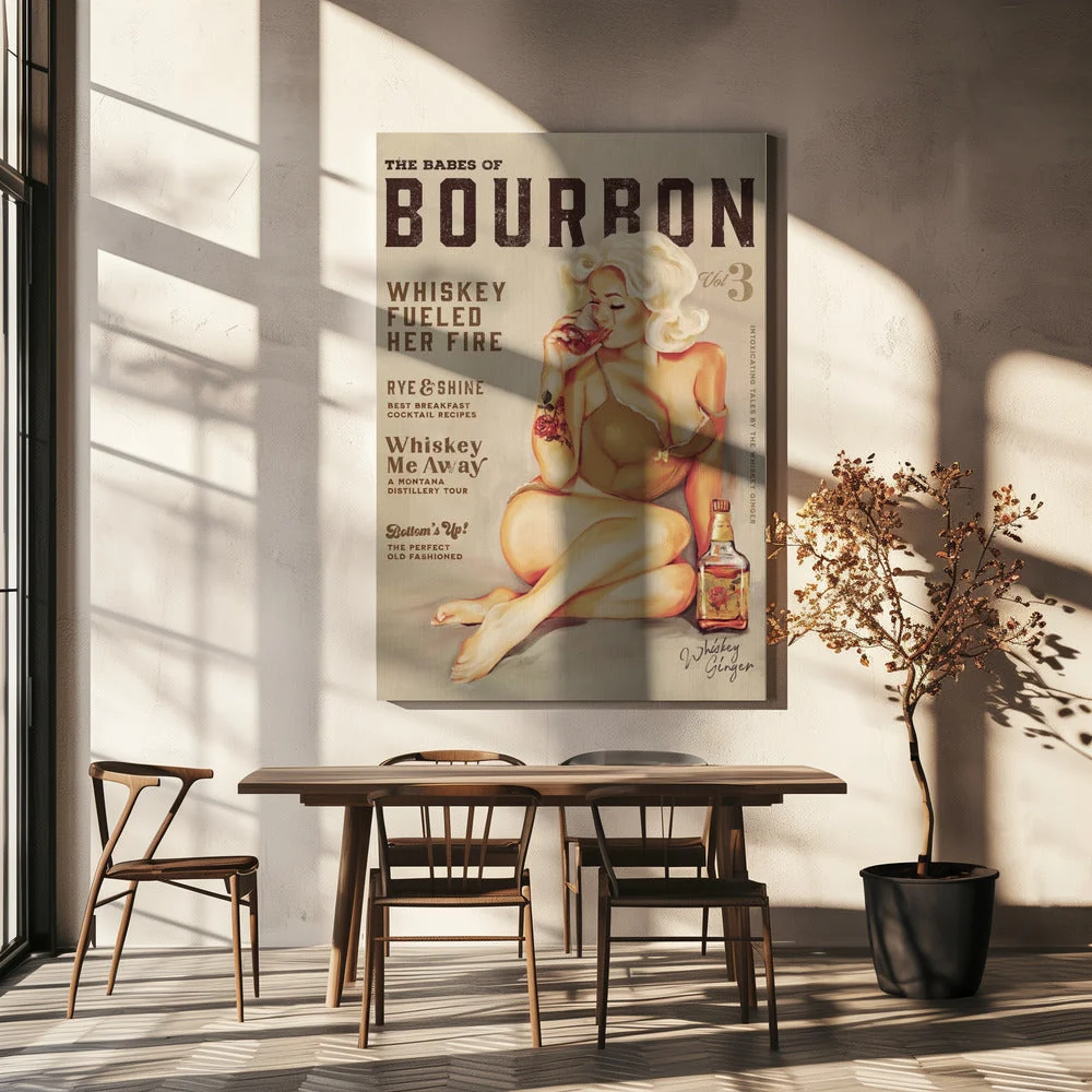 Wall art Babes of Bourbon Vol 3 Sexy Vintage Pin Up Girl Drinking Whiskey - Image 9