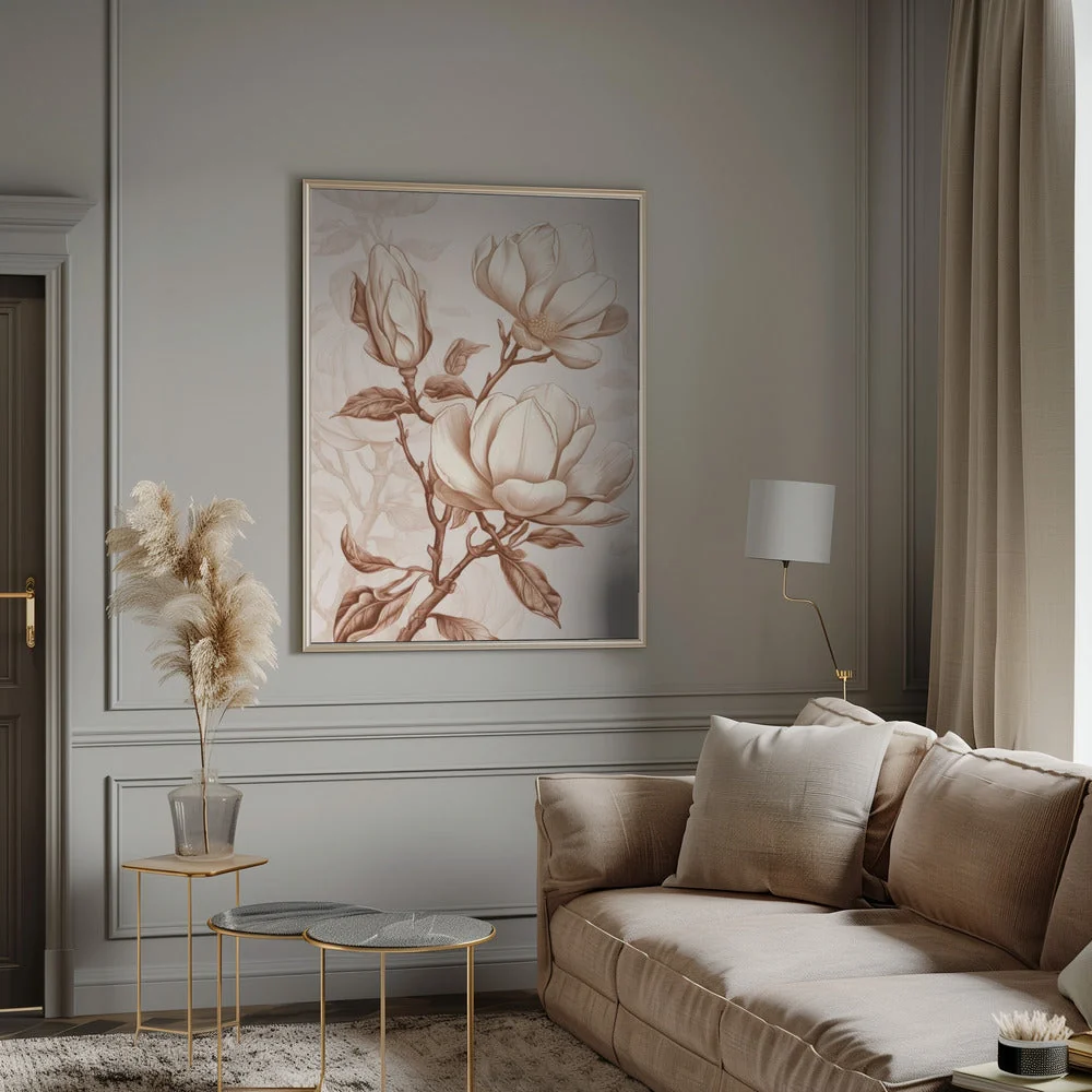 Wall Art Beige Flowers 1 - Image 12