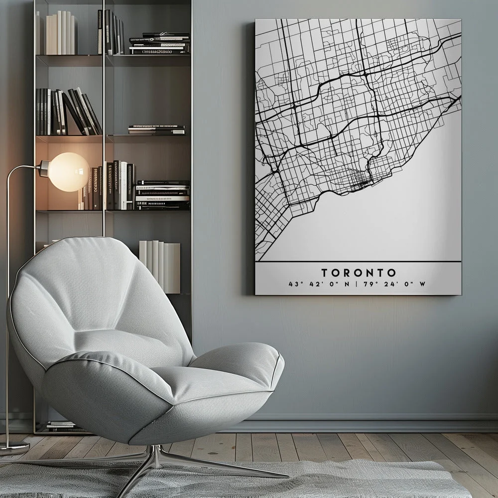 Wall art Black Maps 89 Canvas Wall Art - Image 10