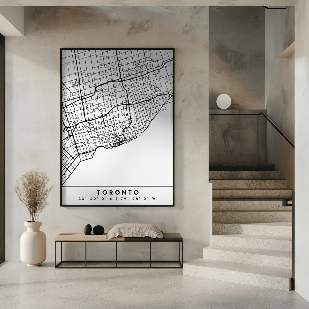 Wall art Black Maps 89 Canvas Wall Art - Image 7