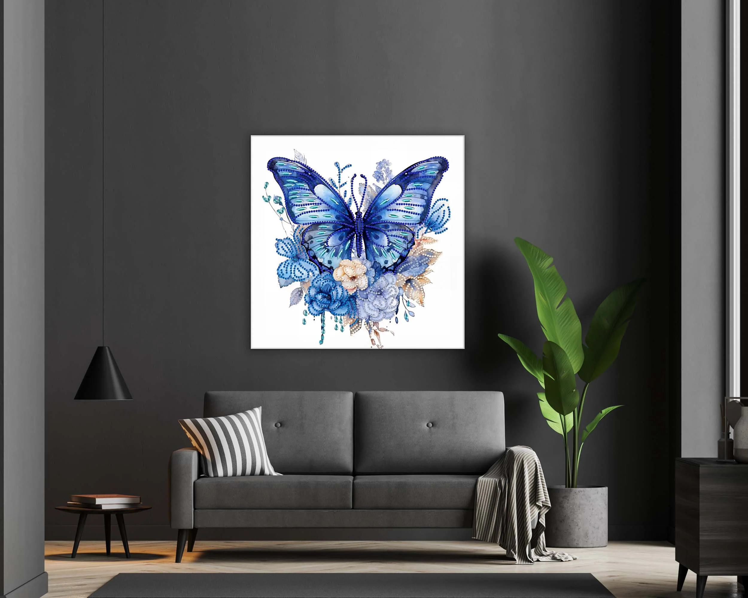 Wall Art - Blue butterfly big-Canvas Print - Image 4
