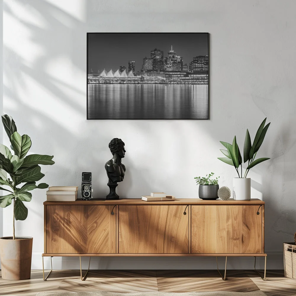 Wall art Charming evening impression from Vancouver | Monochrome - Image 6