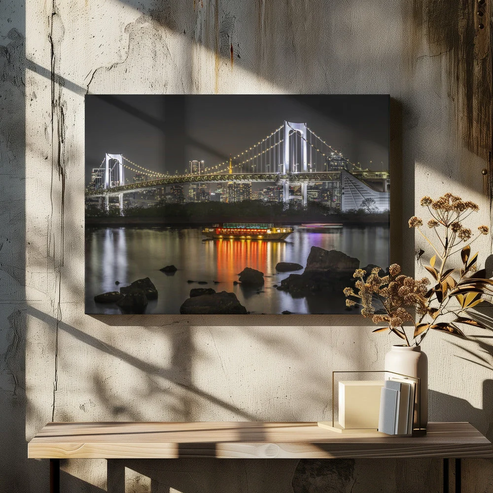 Wall art Charming Rainbow Bridge with Tokyo Skyline in the evening - Panorama - Image 5
