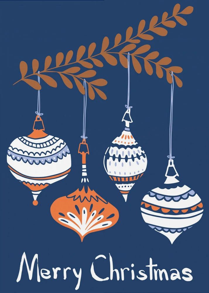 Wall art Cheerful little Christmas baubles blue Canvas Print - Image 2