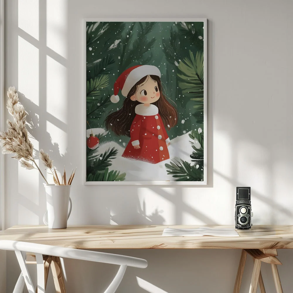 Wall art Christmas Girl Canvas Print - Image 6