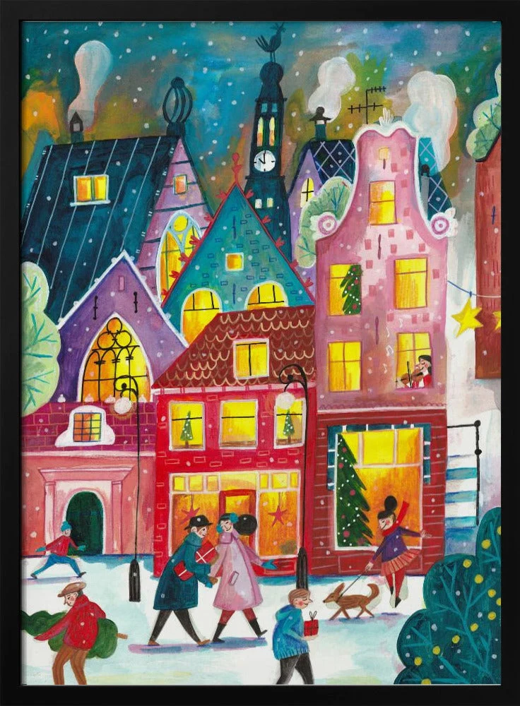 Wall art Christmas in Amsterdam Canvas Print - Image 3