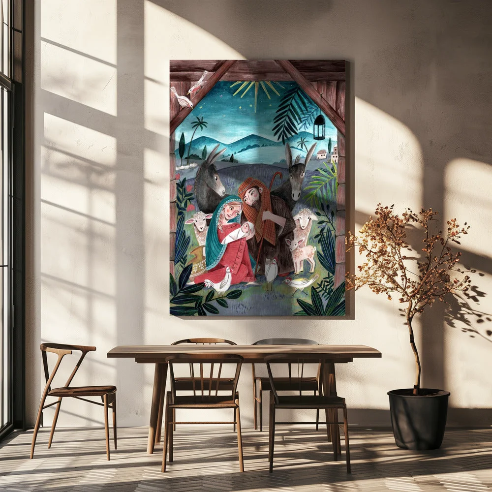 Wall art Christmas with Mary and baby Jesus Canvas Print - Image 5