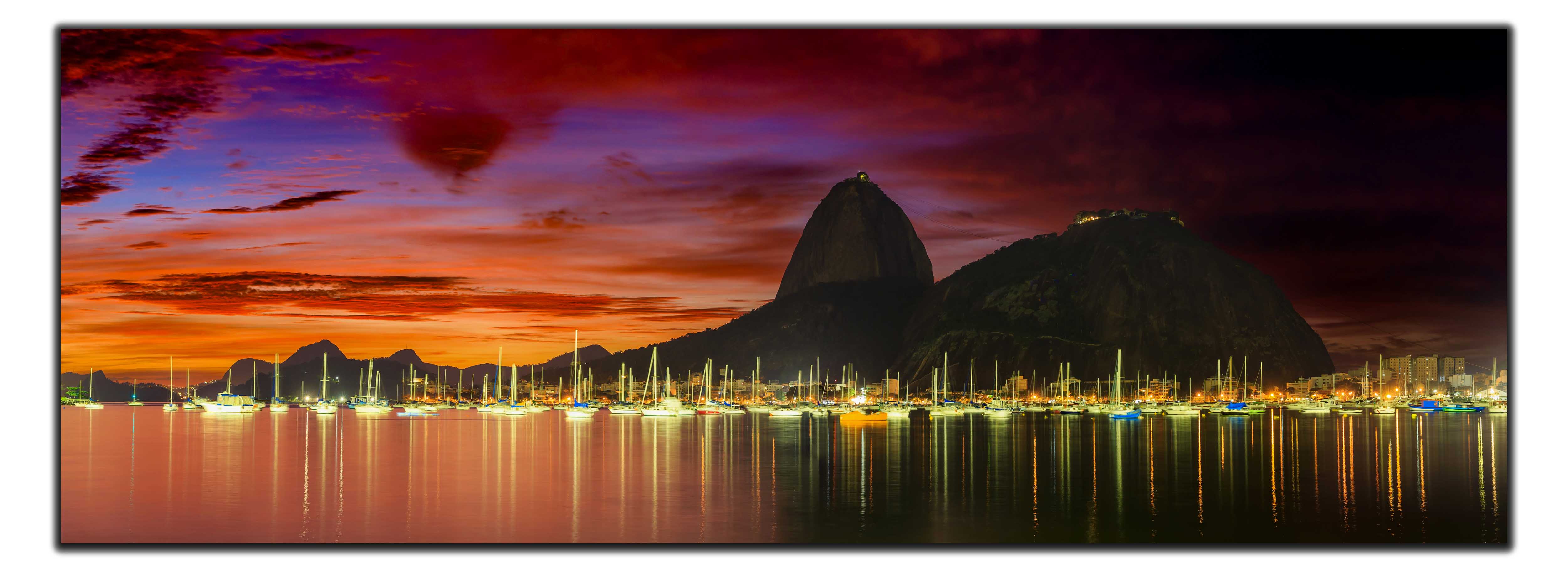 Wall Art Copacabana Sugarloaf Mountain Brazil 72" x 24" - Image 2