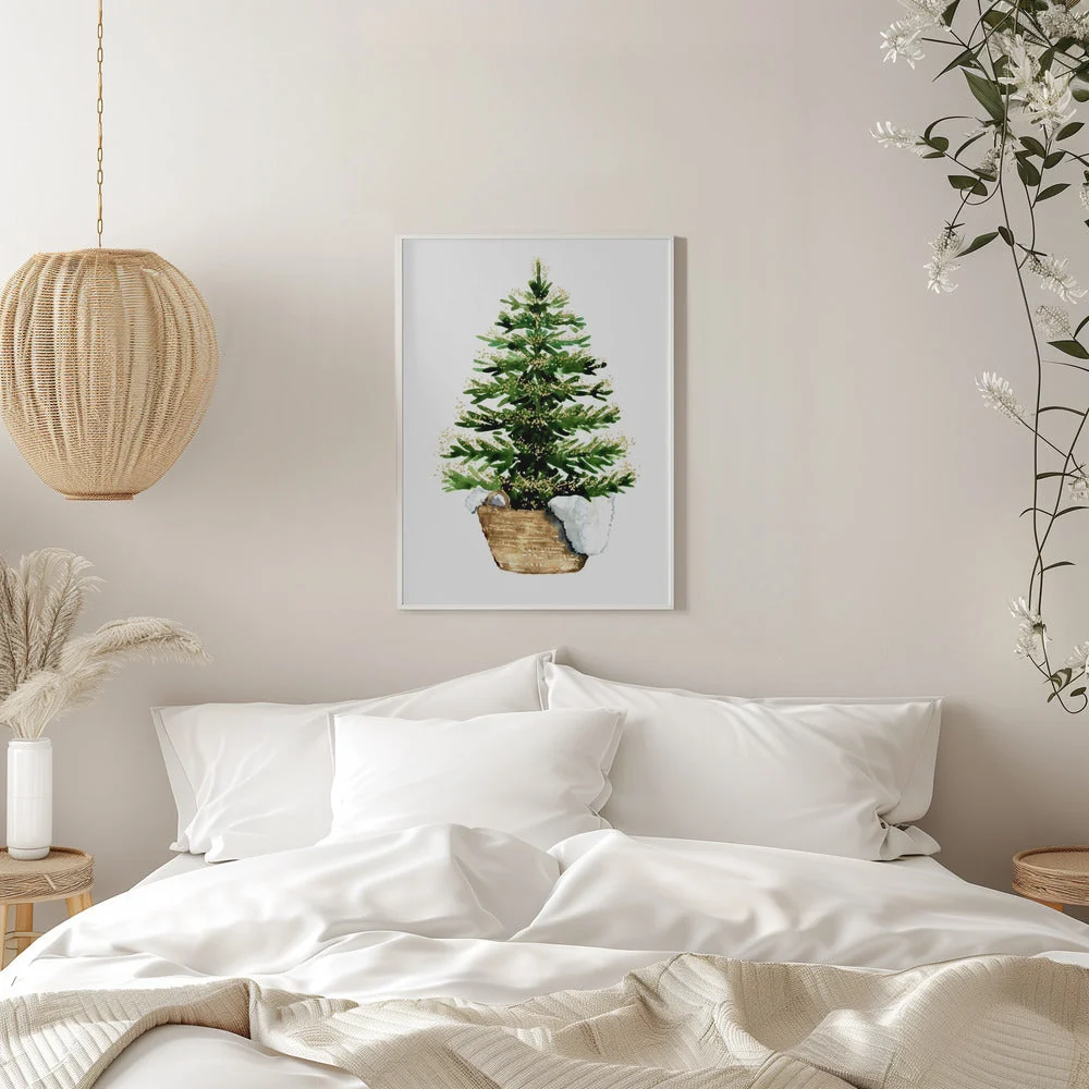 Wall art Cozy watercolor Christmas tree (2) Canvas Print - Image 11