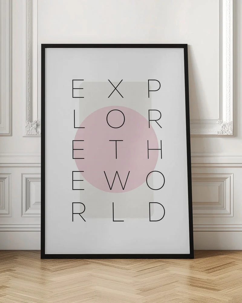 Wall art Explore the world - pink - Image 4
