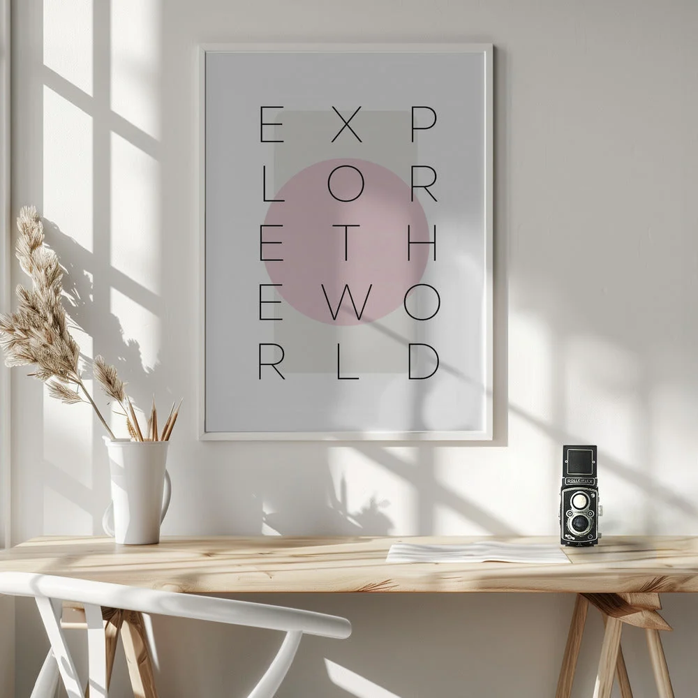 Wall art Explore the world - pink - Image 6